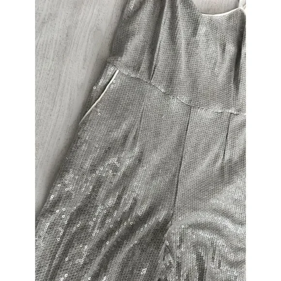 Anthropologie ett:twa Claudette Sequined‎ Jumpsuit Size 2 Gray - Picture 6 of 7